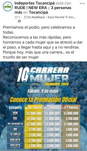 En Tocancipa la carrera de la mujer 2026, mas de 11 mil mujeres